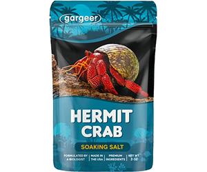 Gargeer Hermit Crab Soaking Salt, Ocean-Like Environment, Includes Calcium and Trace Minerals, No additives or Harmful Ingredients. for Optimal Health and Well-Being. Made in The USA. Enjoy !