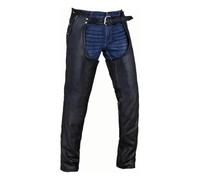 GARGOYLE BELLS Motorcycle Leather Chaps for Men & Women, Black Cowboy Biker Riding Chaps Split Soft Leather Pants, Black, XXXXL