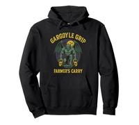 Gargoyle Grip Spooky Vintage Halloween 90's Retro Gym Pullover Hoodie