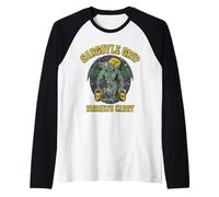 Gargoyle Grip Spooky Vintage Halloween 90's Retro Gym Raglan Baseball Tee