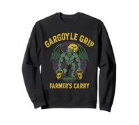 Gargoyle Grip Spooky Vintage Halloween 90's Retro Gym Sweatshirt