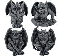 Gargoyle Set of 4 Figurines Home Decor Fantasy Ornament Gift Ideas Mythical Magic H12.8cm