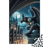 Gargoyle Statue Gothic Decor Adult Jigsaw Puzzle, 1000 Pieces, 52x38cm/1000pcs, Indoor Activity Away from Screens, Evening Leisure And Puzzle Lovers