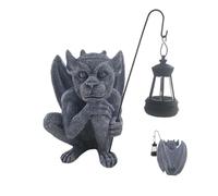 Gargoyle Statues Outdoor | Garden Statues Outdoor Decor,Solar Powered Garden Decor, Halloween Sculpture, Resin Collectible Figurines Indoor Outdoor