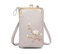 garhomtur Women Sling Cross-Body Wallet with Mobile Cell Phone Holder, PU Leather Mini Coin Clutch Bag for Travel Sport Summer Hiking