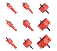 GARHWAL Bi-Metal Hole Saw Kit - 9 Pcs General Purpose Hole Saw Drill Bits, Sizes 3/4" to 3", HSS Hole Cutter with Arbor & Pilot Bit - Ideal for Wood, Plywood, Cornhole, Ceiling, and Drywall