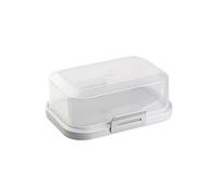Gariella 1 x Stackable Butter Dish with Closure, Plastic Box Container, Perfect for Fridge, BPA-Free, Multipurpose, Grey