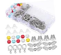 GARIOUANS 1 Box Guardian Angel Charms Jewelry Beads with Pearl Beads for Crafting Bracelets Keychains DIY Accessories in Boxed Packaging Random Color