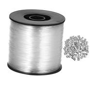GARIOUANS 1 Set Clear Nylon Fishing Wire High Tensile Strength Invisible Hanging String for Crafts Decorations Smooth Surface Fishing Line with Crimp Sleeves