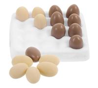 GARIOUANS 1 set Miniature Egg Tray Dark Eggs Realistic Doll House Food Model for Kitchen Miniature Decor for Scene Layout and Easter Activities