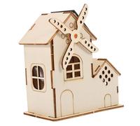 GARIOUANS 1 Set Solar Powered Windmill Kit for DIY Science Experiment Assembly Safe Wood Materials Educational Stem Activity for Boys and Explore