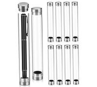 GARIOUANS 10 Pcs Acrylic Cylinder Tube Pen Cases Clear Transparent Display Storage Holders for Ballpoint Pens Pencils for Retail Office Home and School Use