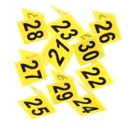 GARIOUANS 10 pcs Acrylic Triangle Number Markers Table Number Signs Bright Evidence Markers for Crime Scene Theme Party Decorations and Practical