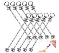 GARIOUANS 10 Pcs Beadable Keychain Bars Metal Craft Supplies Silver for DIY Jewelry Making Secure Connection Multi Functional Keyrings Handmade Gift Accessories