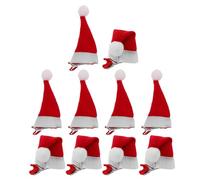 GARIOUANS 10 Pcs Christmas Hair Clips Santa Hat Shape with Alligator Clip, Red Fabric Decorative Hairpins for Teens, for Christmas Party Accessories