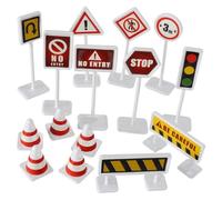 GARIOUANS 10 Sets Miniature Traffic Road Sign for Lightweight Traffic Barricades and Safety Signs Playset