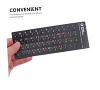 GARIOUANS 10 Sheets Hebrew Russian English Keyboard Stickers Multi-language Computer Labels for Laptop Typing Accuracy Non-transparent Lettering for Office and Study Use