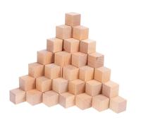 GARIOUANS 100 Pcs Unfinished Wooden Cubes Building Blocks Wood Squares for DIY Crafts Teaching Aids Educational Enhancing Creativity and Spatial Skills