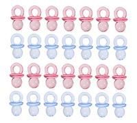 GARIOUANS 100pcs Acrylic Mini Pacifiers Baby Shower Decorations Blue and Pink Plastic Favors for Boys and Girls Newborn Party Centerpieces