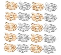 GARIOUANS 100Pcs Alloy Flower Charms Pendant for DIY Jewelry Making Hollow Flower Design for Bracelets Necklaces and Earrings Great present for Craft Lovers