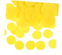 GARIOUANS 100pcs Bingo Chips Game Counting Tokens Opaque Light Yellow Poker Chips for Gambling Learning Rewards and Party Entertainment