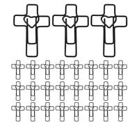 GARIOUANS 100pcs Black Metal Cross Heart Paper Clips for Christian Bible Bookmark, Jesus Bible Study Supplies, Letter Clips for Office and Journaling