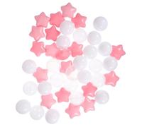 GARIOUANS 100pcs Five Pointed Ocean Balls for Soft Plastic Smooth Balls Pink Star Transparent White Tents Trampoline Rooms Props