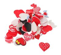 GARIOUANS 100pcs Heart Patches Valentine Charms DIY Craft Decor for Phone Case Decoration Cute Valentines Shoe Accessories Charms Hearts for Crafts Party Favors Random Style
