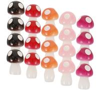 GARIOUANS 100Pcs Miniature Resin Mushroom Decor Realistic Simulation Micro Landscape Ornaments for DIY Craft Garden Fairy Scenes Colorful Mix for Home and Playhouse Decoration