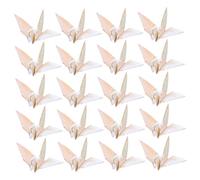 GARIOUANS 100PCS Origami Paper Cranes Hand Folded Pearl White Decor for Wedding Party Shower Outdoor Background Instant Ready Made Artisanal Crane Decorations