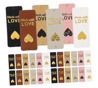 GARIOUANS 100pcs PU Leather Tags for Handmade Clothes Crochet Knit Accessories Flexible Embossed Labels for DIY Sewing Crafts with Patch for Hats Bags Scarves