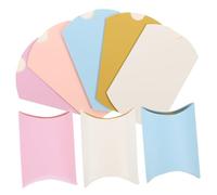 GARIOUANS 100pcs Wedding Candy Boxes Paper Pillow Box Set Assorted Colors Pink Purple Gold Blue White Foldable Snack Packaging Treat Gift for Parties