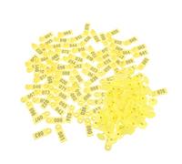 GARIOUANS 100pcs Yellow Animal Ear Tags with Numbers for Livestock Identification Durable Sheep Goat Calf Pig Tags Flexible Design with Longer Shaft for Reduced Bleeding and Theft Prevention