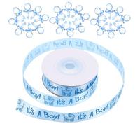 GARIOUANS 101pcs Shower Favors Mini Blue Pacifiers with Blue Satin Ribbon for Newborn Party Decorations and Birthday Games