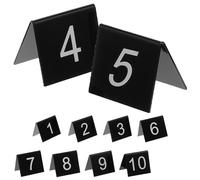 GARIOUANS 10pcs Acrylic Triangle Number Evidence Markers 1-10 Black Base White Number Crime Scene and Table Signs for Investigation and Event Decoration 5.5x6.3cm