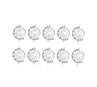 GARIOUANS 10Pcs Alloy Pendant Bezel Trays for Jewelry Making Lightweight Blank Bases for Gemstones Elegant Necklace Pendant Settings