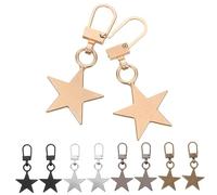 GARIOUANS 10Pcs Detachable Zipper Pull Heads Replacement Repair Kit for Backpacks Coats Bags Easy to Install Without Tools Star Shaped Pull Tabs in Gold Silver Gun Black Colors