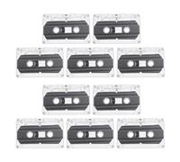 GARIOUANS 10pcs DIY Blank Audio Cassette Tapes Recording Clear Retro Style for Music Speech Messages Vintage Party Projects and Keepsakes