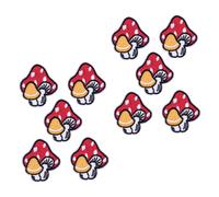 GARIOUANS 10Pcs Embroidered Mushroom Applique Patches Durable DIY Sew Craft Badges for Clothing Bags Shoes Hats Easy Hand Sew Decorative Accessories