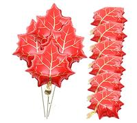 GARIOUANS 10pcs Maple Leaf Balloon Color Decorative Happy Brown Bright Shaped Boy Huge Thanksgiving Leave Giant Fete Welcome Bachelorette Gay Shiny Party Accessories Motif Red Aluminum Film