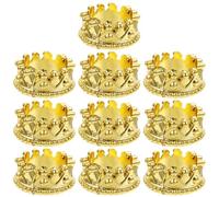GARIOUANS 10pcs Mini Crown Charms Gold Tone Plastic Pendants for DIY Jewelry Making Key Ring Decor Unique Lovely Craft Accessories