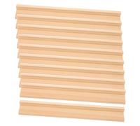 GARIOUANS 10Pcs Natural Wood Color English Letter Bases with Batten Support Brackets DIY Wooden Crafts Decoration for Learning and Alphabet Display