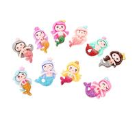 GARIOUANS 10Pcs Resin Mermaid Charms Flatback Craft DIY Accessories for Phone Case Hair Clip Decoration Durable Lightweight Miniature Figurines