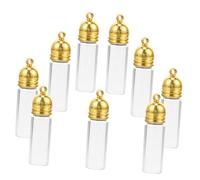 GARIOUANS 10pcs Small Glass Bottles Cap Heart Jar Design for Miniature Wishing Bottles Decorative Jars Lids for Crafting Small Lids Spell