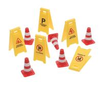 GARIOUANS 10pcs Traffic Sign for Road Cones Warning Signs for Early Learning Play for Model Train Layouts Architecture Displays and Creative Table Scenes