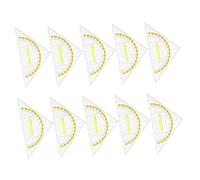 GARIOUANS 10pcs Transparent Drafting Triangle Ruler Set with Handle Accurate Geometry Protractor for School Office Engineering Lightweight Plastic Multi-angle Measuring Kit