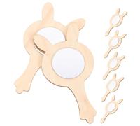 GARIOUANS 10pcs Unfinished Wooden Mirrors DIY Craft Accessories for Handheld Hand Mirrors Educational for Hand-Brain Coordination and Fine Motor Skills Development