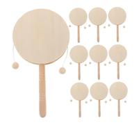 GARIOUANS 10pcs Unfinished Wooden Rattle Drum for DIY Painting Craft Safe Natural Wood Percussion for Preschool Art Projects Creative Hand Drum for Early Learning and Musical Education