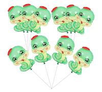 GARIOUANS 10pcs Year Snake Balloons Green Snake Shaped Foil Decorations for Birthday Shower Party Plastic Zodiac Animal Theme Easy Inflate