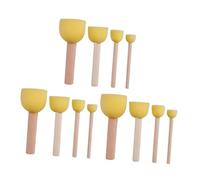 GARIOUANS 12 Pcs Sponge Painting Stampers with Wooden Handles Lightweight Round Sponge Brushes for Watercolor Oil DIY Drawing Tools to Develop Fine Motor Skills and Create Unique Patterns